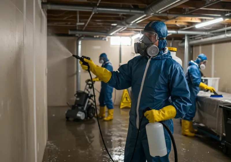 Basement Sanitization and Antimicrobial Treatment process in Hanceville, AL