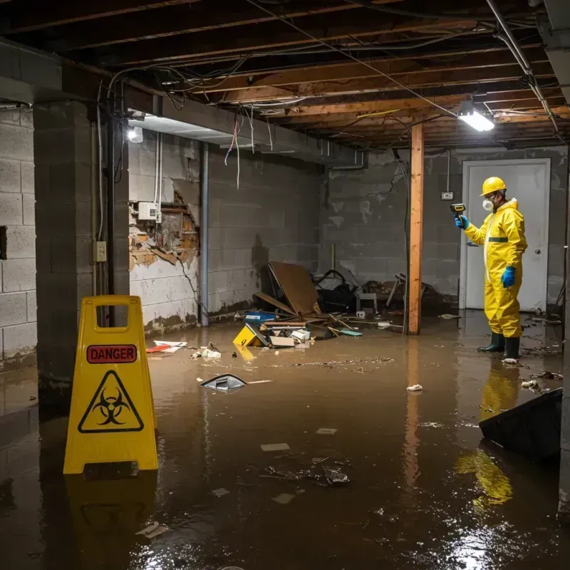 Flooded Basement Electrical Hazard in Hanceville, AL Property