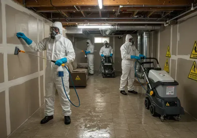 Basement Moisture Removal and Structural Drying process in Hanceville, AL